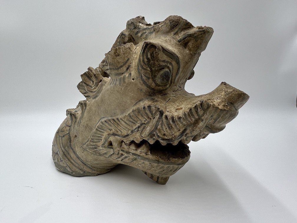 Antique Asian Dragon Head Glazed Roof Finial (1 of 20)