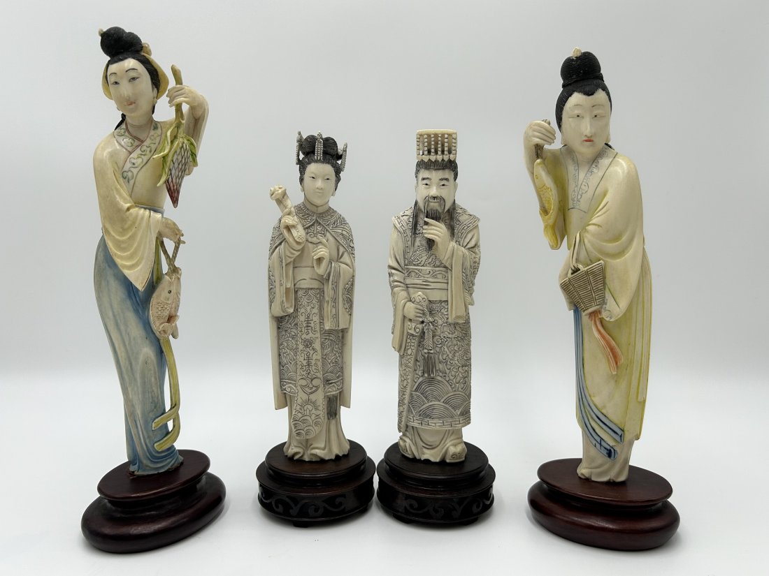 Lot of 4 Vintage Chinese Carved Asian Figures (1 of 11)
