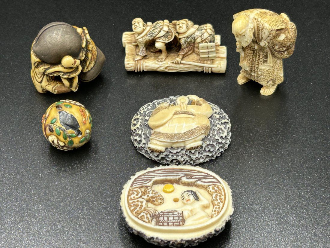 Group of 5 Chinese ~ Japanese Carved Figures (1 of 19)