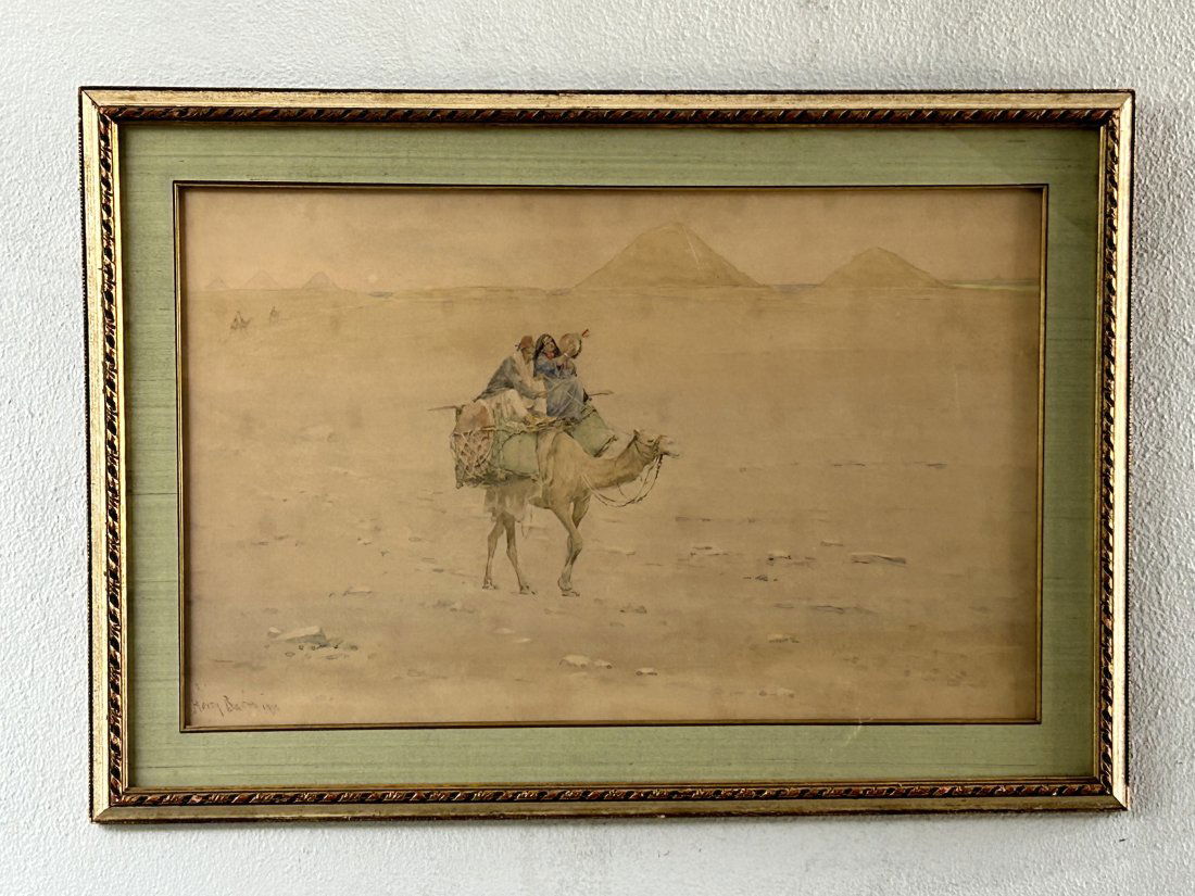 Orientalism Henry Bacon  Watercolor Signed Desert Scene 1910 (1 of 8)