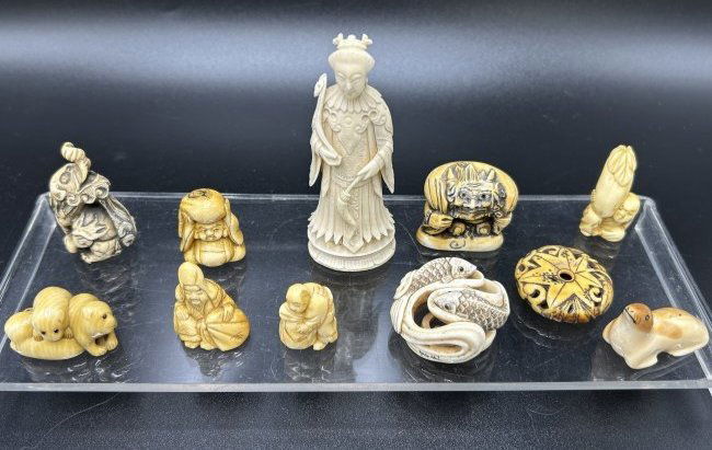 Lot of 11 Asian Carved Figures (1 of 19)