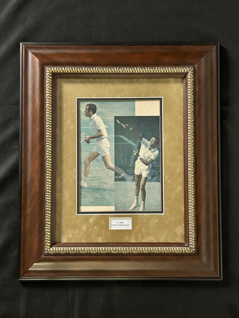Tennis Professional Arthur Ashe signed Magazine Photo with letter of provenance (1 of 7)