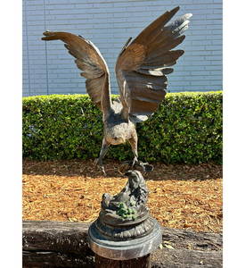 Large Jules Moigniez  Bronze Eagle Sculpture on Marble