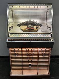 1955 Rock-Ola Jukebox Model-1448 - Working Condition: 1955 Rock-Ola Jukebox Model-1448. 120 selection hi-fidelity. Manufactured in Chicago Illinois. The Juke Box Measures 55.5" tall x 30" wide x 26.75" in depth. Would benefit to have it rewired. 