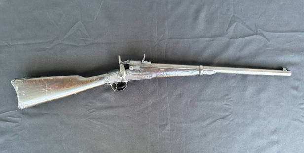 Joslyn Firearms Company Single-Shot Rifle Model 1864: Joslyn Firearms Company Single-Shot Rifle Model 1864. Manufactured by the Joslyn Fire Arms Company of Stonington, Connecticut. Serial No. 5788. The barrel measures 21" length. The wooden handle to