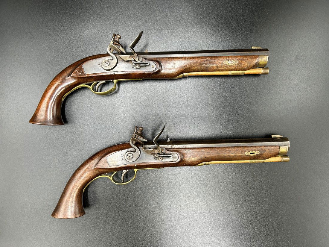 Pair Of Flintlock 50 Caliber Dueling Pistols Auction