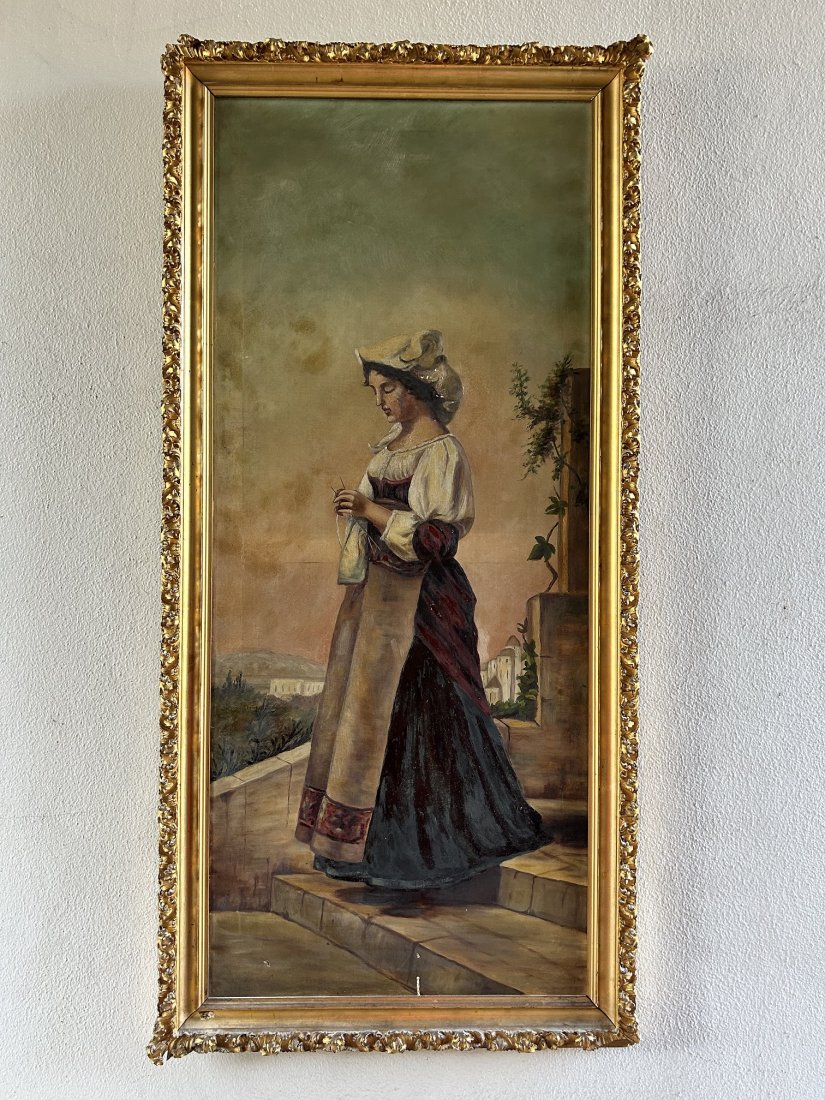 Large European Victorian Oil Painting on Canvas (1 of 10)