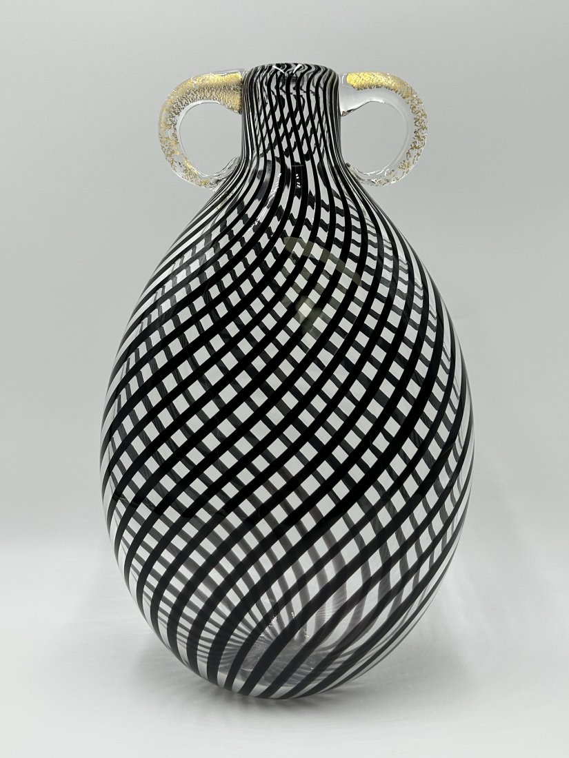 John Gibbons Vertigo Bottle Art Glass Vase (1 of 11)