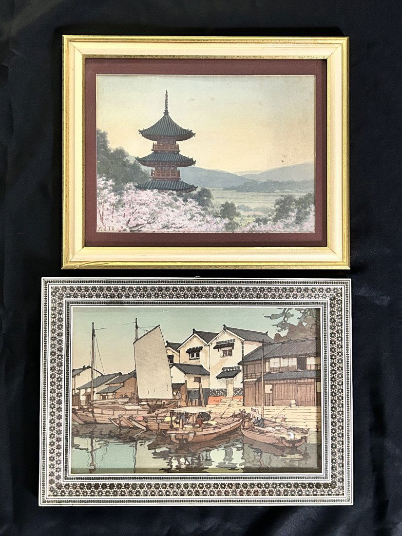 Lot of 2 Asian Watercolor Framed Art - Signed (1 of 12)