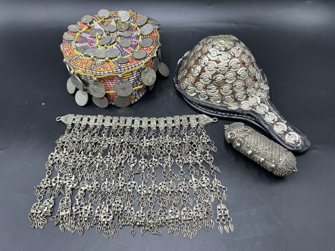 Lot of 4 Middle Eastern Decorative Items-Veil - Containers (1 of 15)