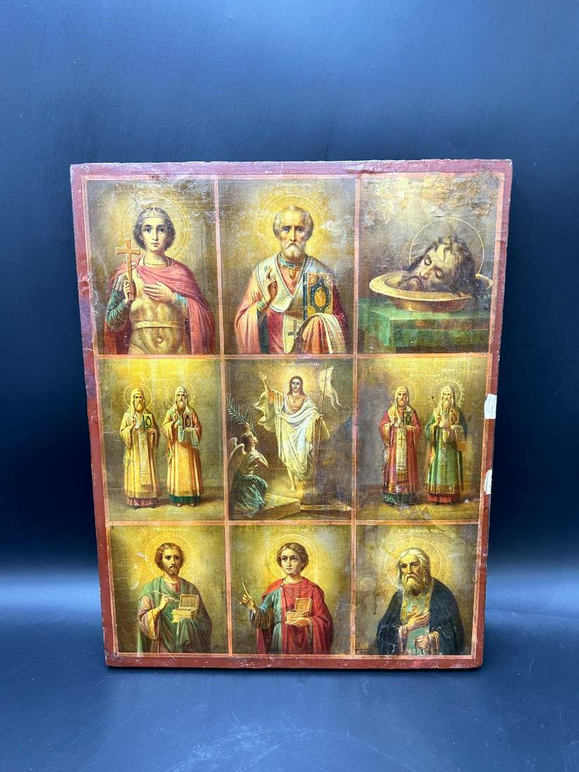 Russian Icon Painting St. Nicholas, Christ Rising from the tomb, St. Seraphim (1 of 15)