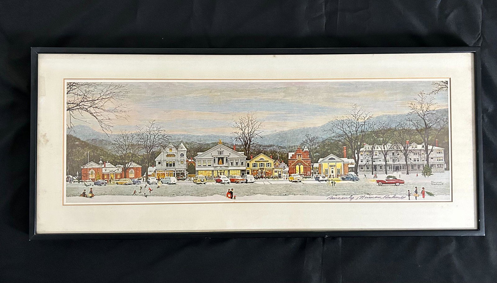 Norman Rockwell Hand Signed Print Christmas Town Scene (1 of 11)