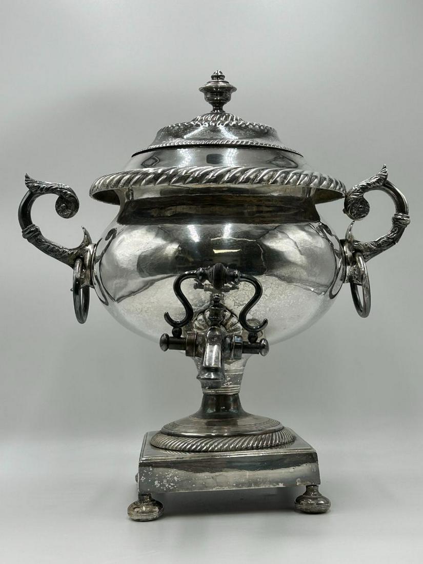 Large Antique Samovar Silver Plated Tea Urn (1 of 8)