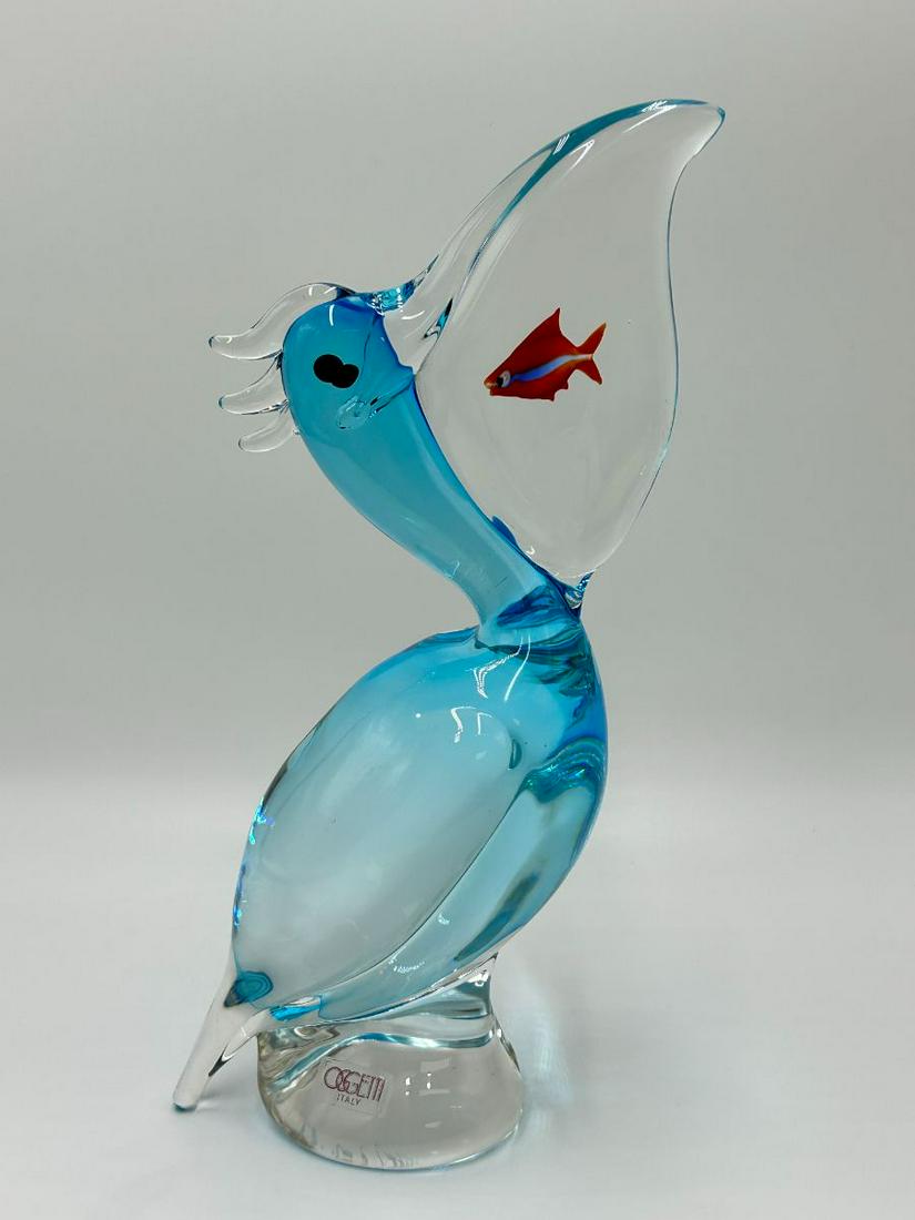 Art Glass Pelican Sculpture by Oggetti (1 of 8)