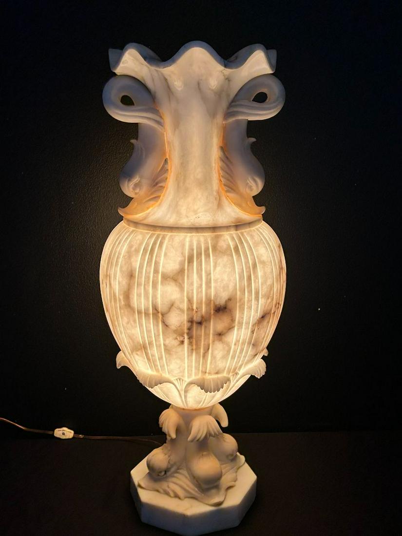 Large Mable Vase with Dolphin Design Lamp 26 1/2" Tall (1 of 16)