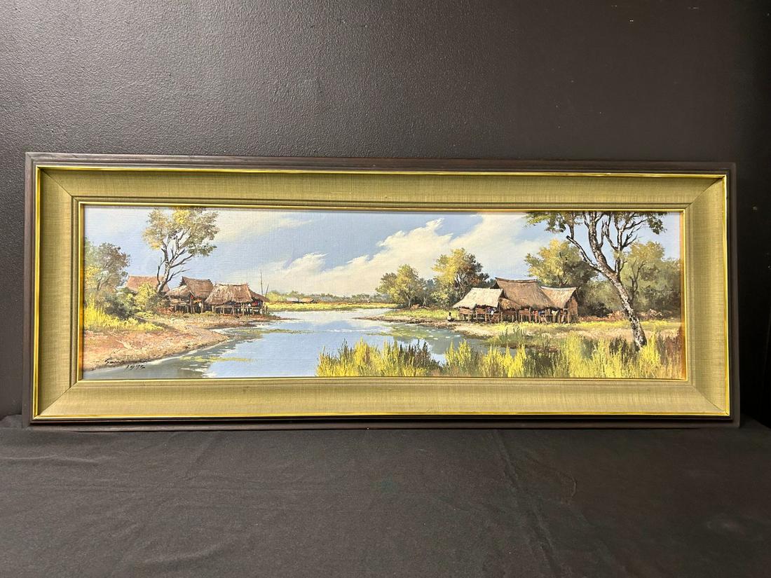 Large Oil Painting Signed Somboon 1973 - Thailand (1 of 13)