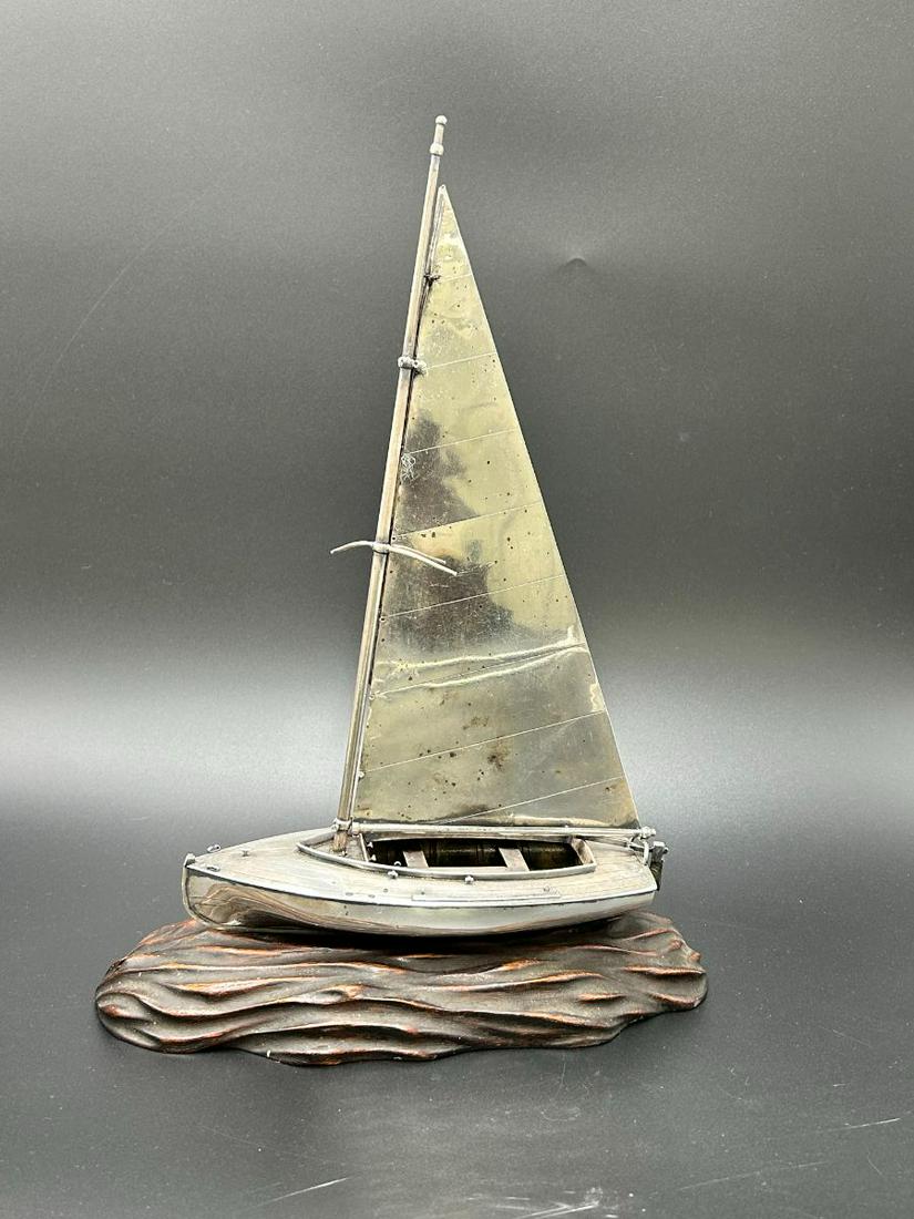 Sterling Silver Sailboat on Wooden Base by Suzuyo (1 of 19)