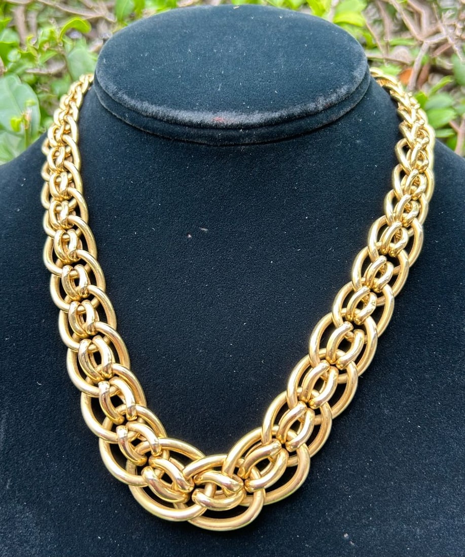 Vintage 14K Yellow Gold Chunky Link Necklace - 36 Grams (1 of 7)