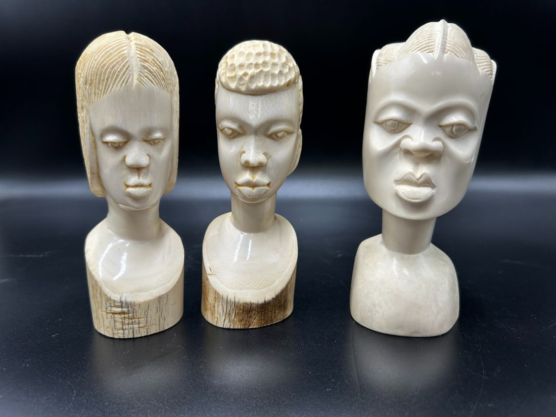 Lot of 3 African Tribal Carved Sculptures (1 of 13)