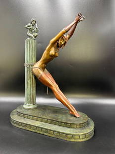 Erte' Bronze Sculpture "Prisoner of Love" Limited Edition #129/250: Erte' Bronze Sculpture "Prisoner of Love" Limited Edition #129/250. Erte' (Romain de Tirtoff) (1892-1990) was a Russian/French artist. Fabulous 20th Century Art Deco bronze depicts a beautiful young w