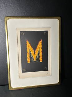 Erte' Alphabet  "M" Series Signed and Numbered Serigraph 1977 with Paperwork: Erte' Alphabet "M" Series Artist Proof Signed and Numbered Serigraph 1977. From the French/Russian Artist Erte (Romain De Tirtoff) this is a signed Lithograph/Serigraph. the letter "M" for Mata Hari,