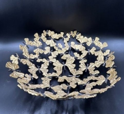 Handcrafted Signed Michael Aram Butterfly Ginkgo Centerpiece Bowl (1 of 10)