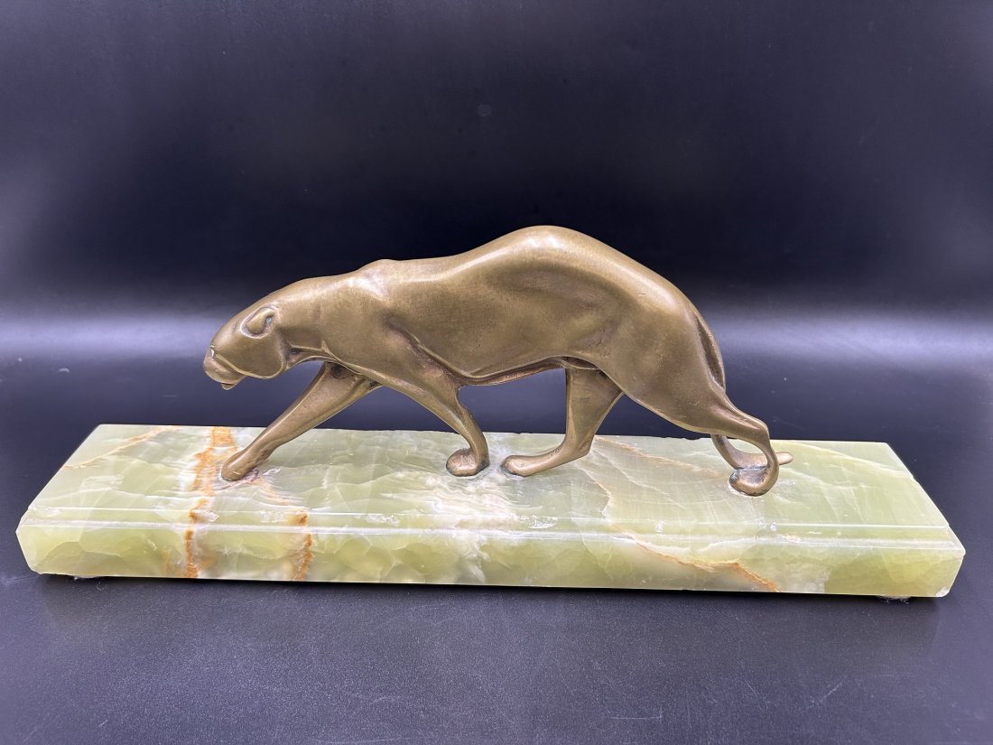 1930's French  Art Deco Panther on Onyx Base (1 of 10)