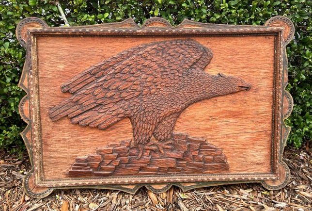 Civil War Era Wood Carved American Eagle Relief Art (1 of 14)