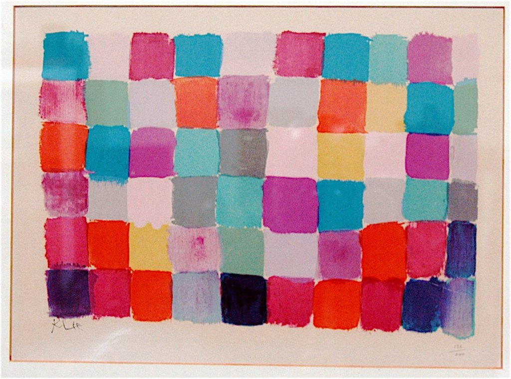 Paul Klee, Color Lithograph: Paul Klee, limited edition color lithograph 136/200, "Experiment with color", 17 x 13, imprinted signature, good condition.