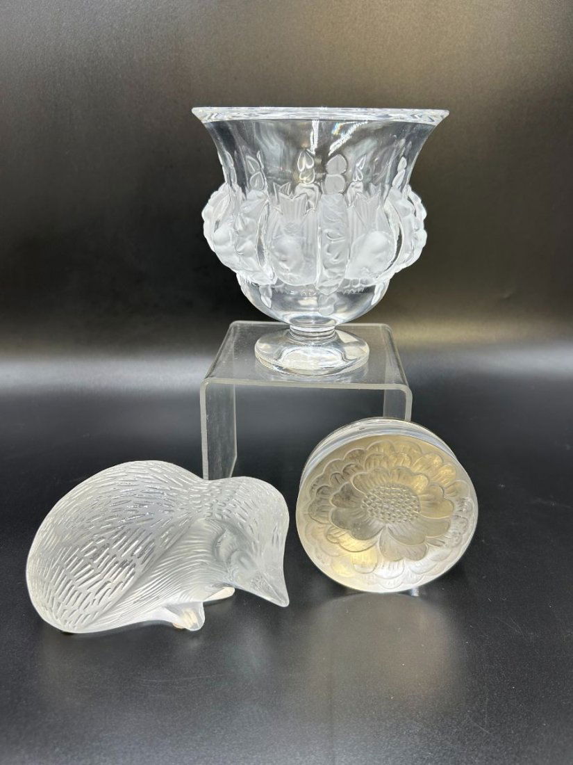 Estate Lot of 3 Lalique Signed Vase and Sculptures (1 of 17)