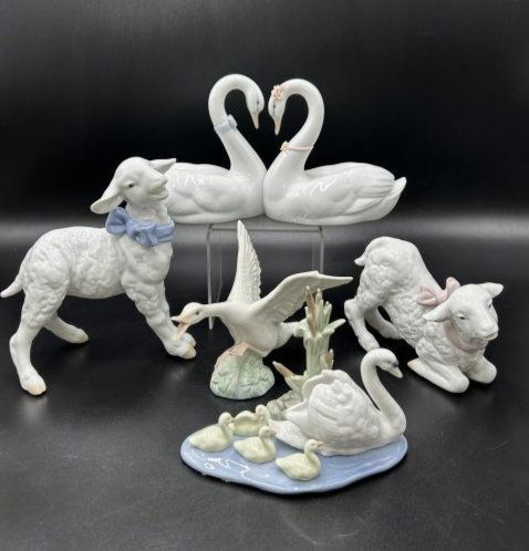 Estate Lot of 5 LLadro Swans, Sheep and Goose (1 of 20)