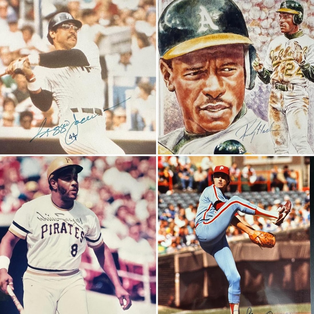 Lot of 4 Baseball Signed Photos  R Jackson, R Henderson, Stargell & Carlton (1 of 18)