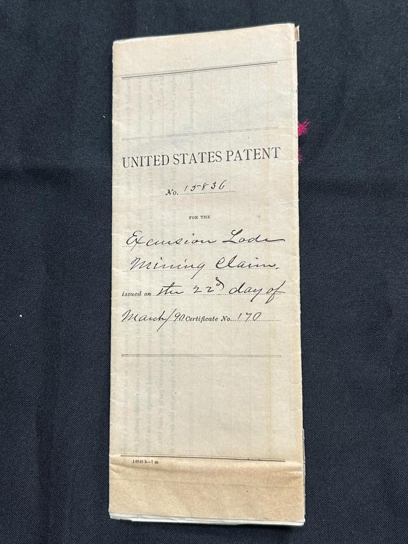 1886 U.S. Patent Mineral Certificate Prescott Arizona - Signed By President Harrison (1 of 18)