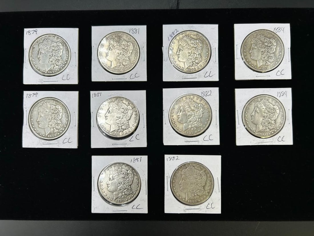 Estate Lot of 10 Morgan Silver Dollars CC Mint 1879-1884 (1 of 10)