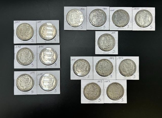 Estate Lot of 16 Morgan Silver Dollars S Mint 1887-1903 - San Francisco (1 of 15)