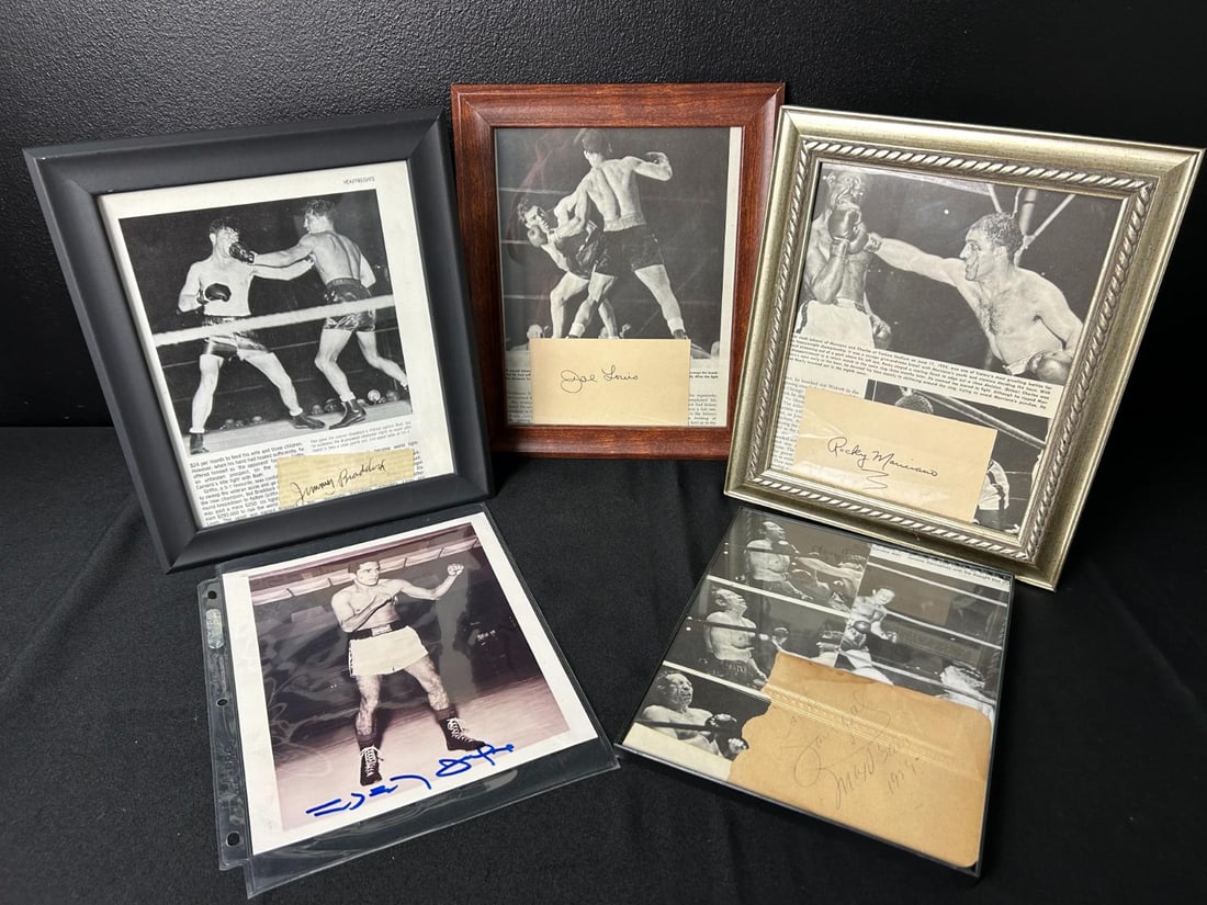 Lot of Vintage Boxing Memorabilia: Marciano, Louis, Braddock, Baer & Jofre (1 of 19)