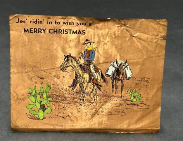 Rare Pete Martinez Painting on Copper Cowboy Christmas (1 of 12)