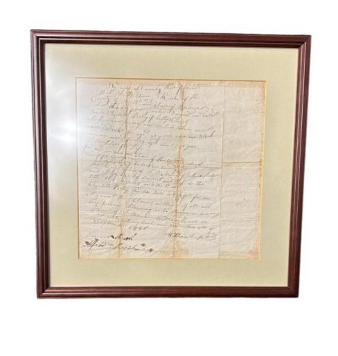 American History September 7, 1835 Handwritten Slave Deed Framed wording Translation (1 of 11)