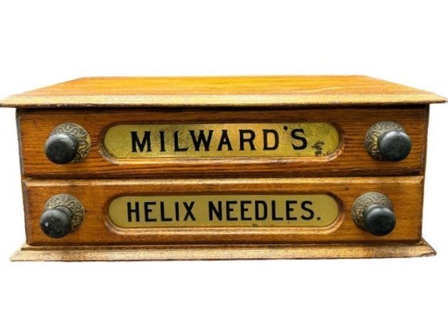 Milward's Helix Needles Country Store Advertising Counter-Top Wood Box Display (1 of 16)
