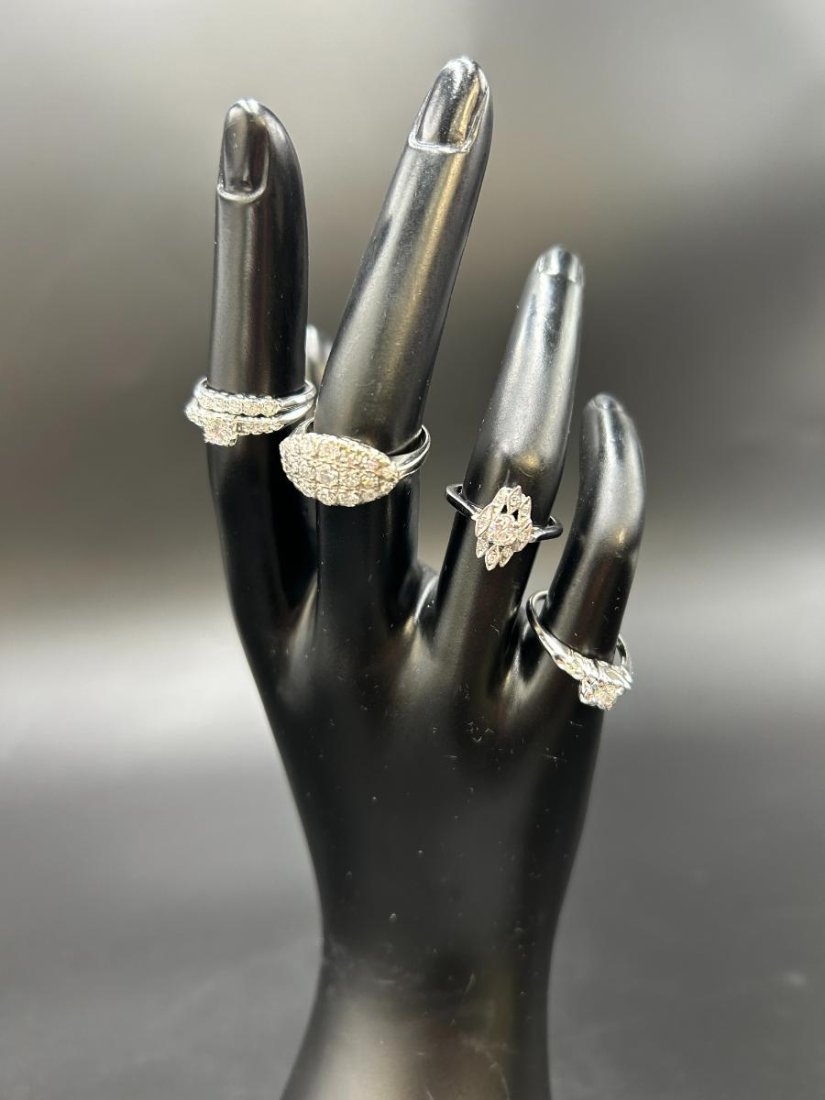 Estate Lot of 5 14k/18k White Gold Diamond Rings (1 of 19)