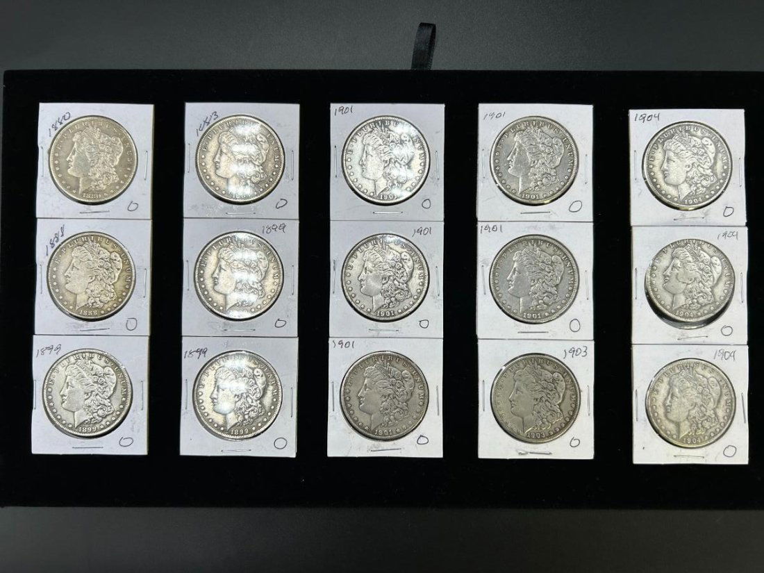 Estate Lot of 15 Morgan - O - mint - Silver Dollars 1880-1904 - New Orleans (1 of 17)