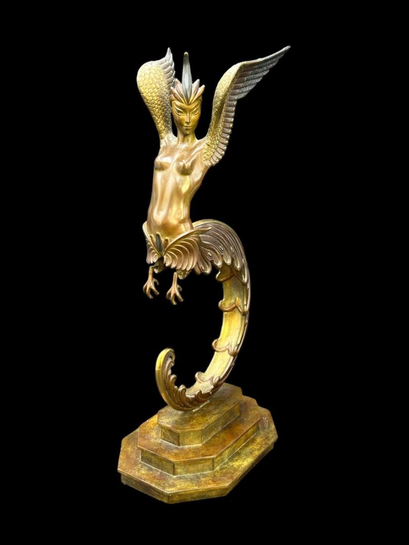 Erte' 1980 Bronze Sculpture "Firebird" Signed Limited Edition 241/250 (1 of 12)