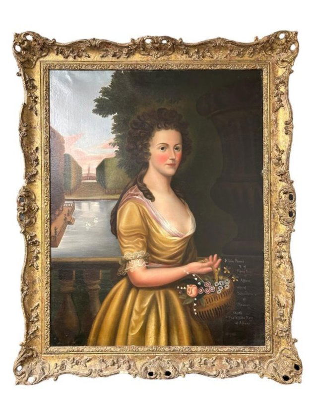 Large 19th Century Portrait Alicia Power "White Rose of Affane"  Oil on Canvas (1 of 20)