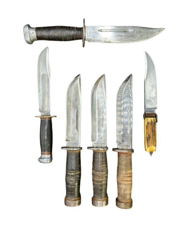 Lot (6) Fighting Knives- 3 Cattaraugus 225 Q Knives; Rostfrei, Marbles & WWII Military Knife (1 of 20)