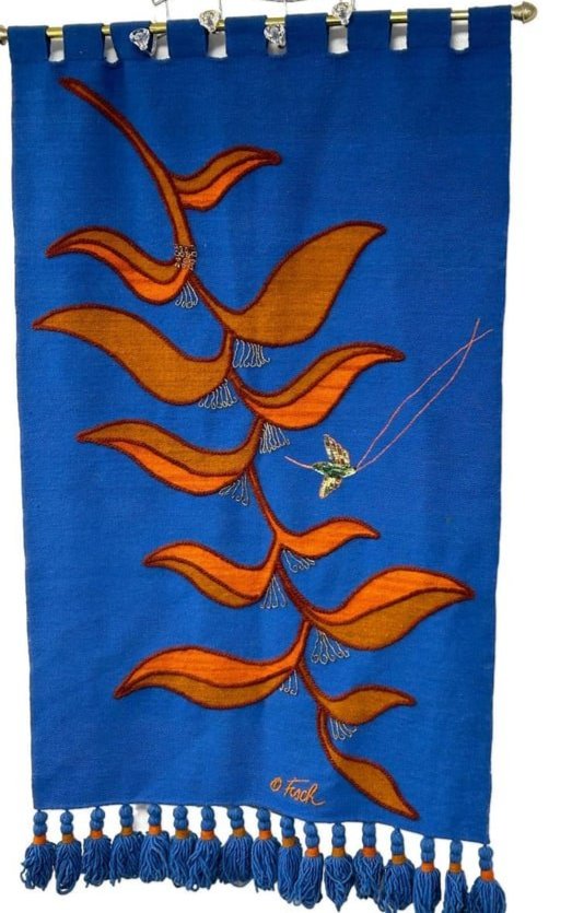 Vintage Olga Fisch Handwoven Wool Folk Art Tapestry Wall Hanging (1 of 16)