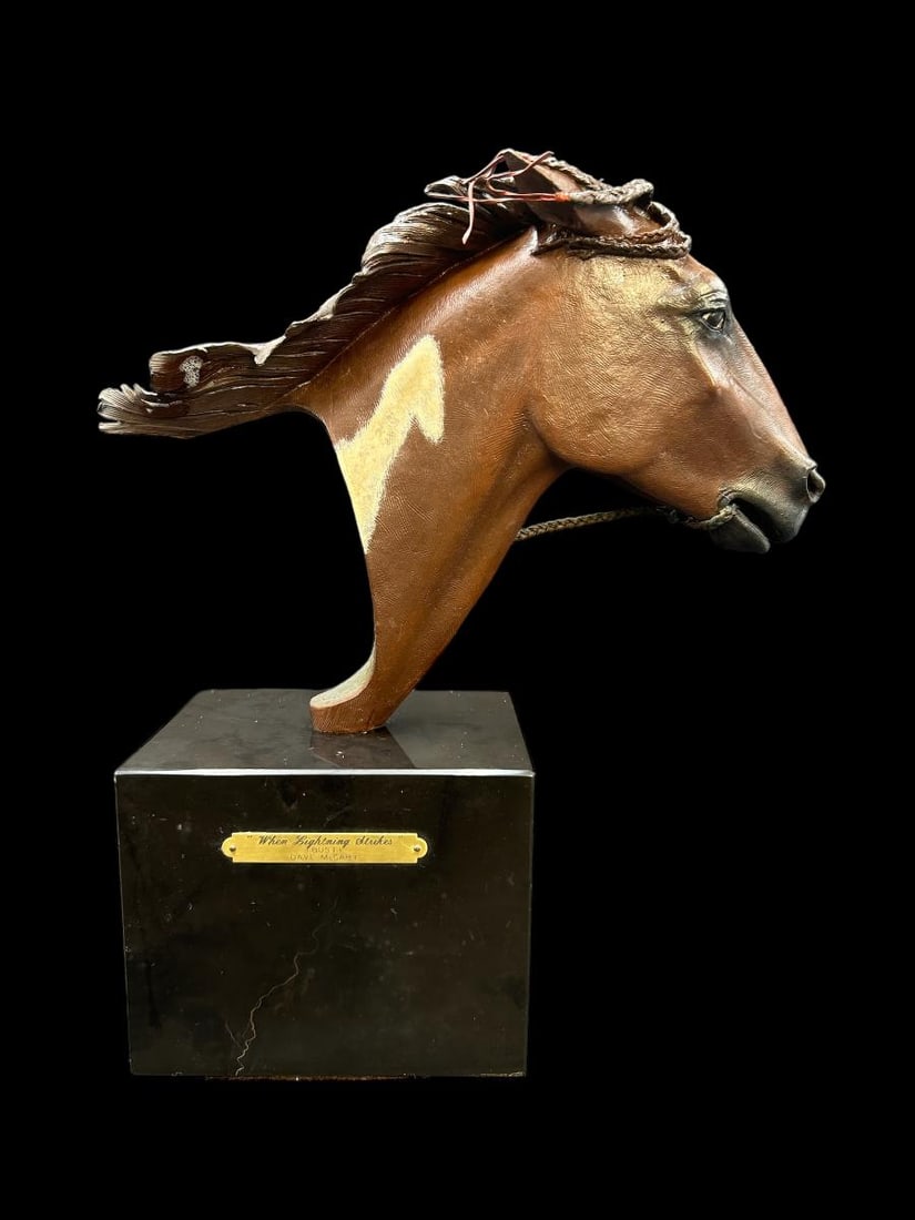 1991 "When Lighting Strikes" Horse Bronze Bust by Dave McGary 14/75 (1 of 15)