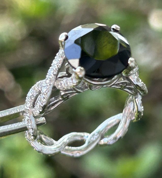 18k White Gold & 4.78 Carat Natural Black Diamond and Brilliant Cut White Diamond Ring (1 of 17)