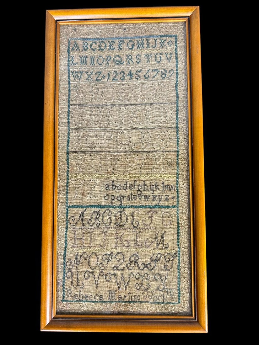 1827 Antique Rebecca Martin Alphabet Embroidery Needlework Sampler (1 of 10)
