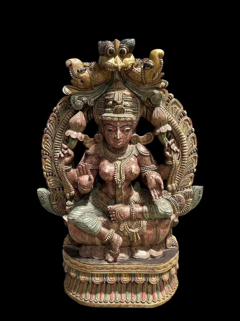 Exotic Large Goddess Woman Wooden Hand Carved Sculpture (1 of 18)