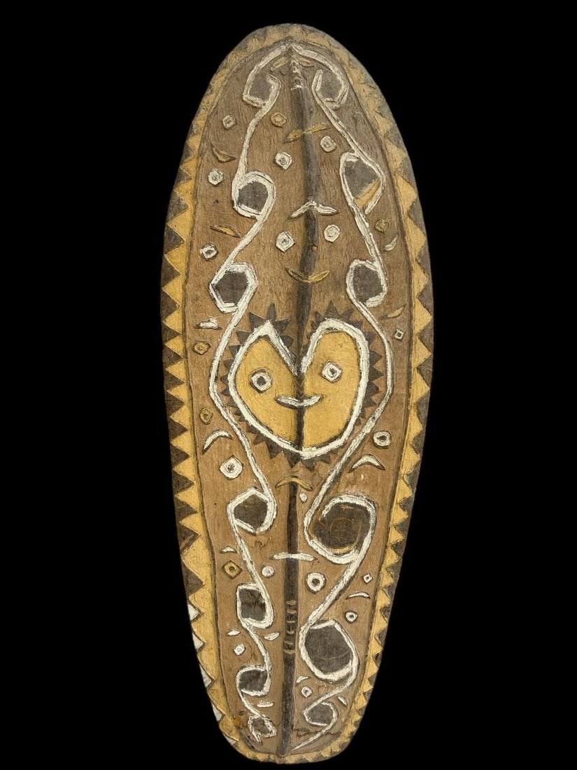 Hand Carved and Painted Wood Papua New Guinea Tribal War Shield (1 of 17)